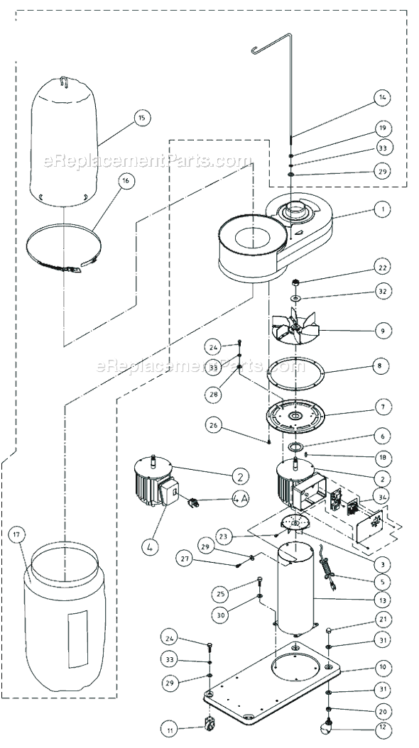 Page A Diagram and Parts List for DC-650ARC 708640RC Jet Dust Collector