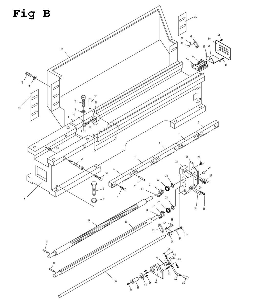 Fig-2 Diagram and Parts List for GH-1640ZX 321439 Jet Lathe