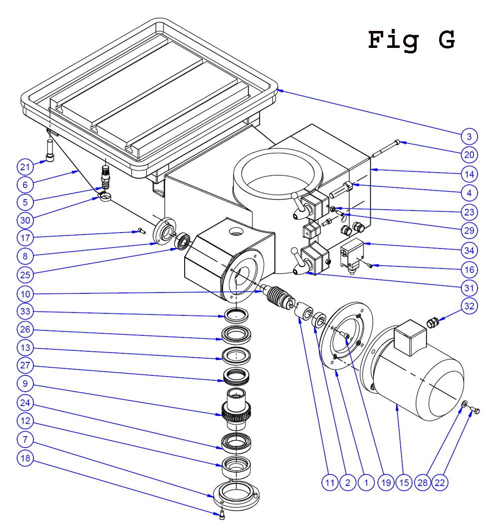 Fig-2 Diagram and Parts List for J-2360 354051 Jet Drill Press