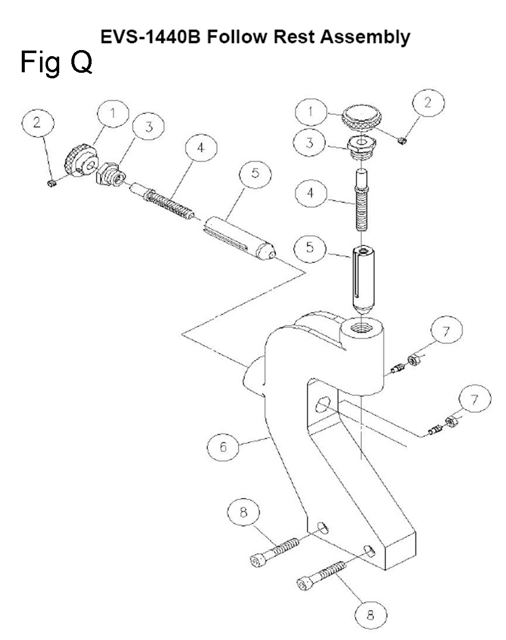 Fig-22 Diagram and Parts List for 311450  Jet Lathe