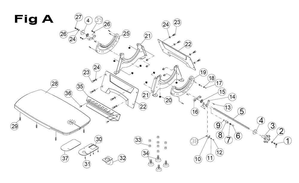 Fig-1 Diagram and Parts List for 727200B  Jet Table Saw