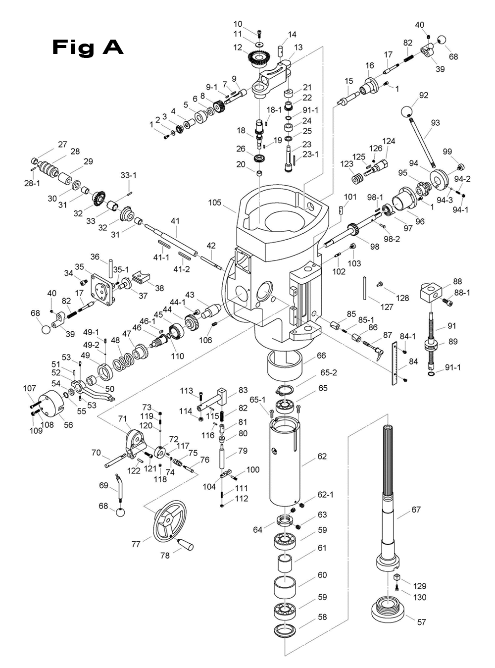 Fig-5 Diagram and Parts List for 698051  Jet Mill