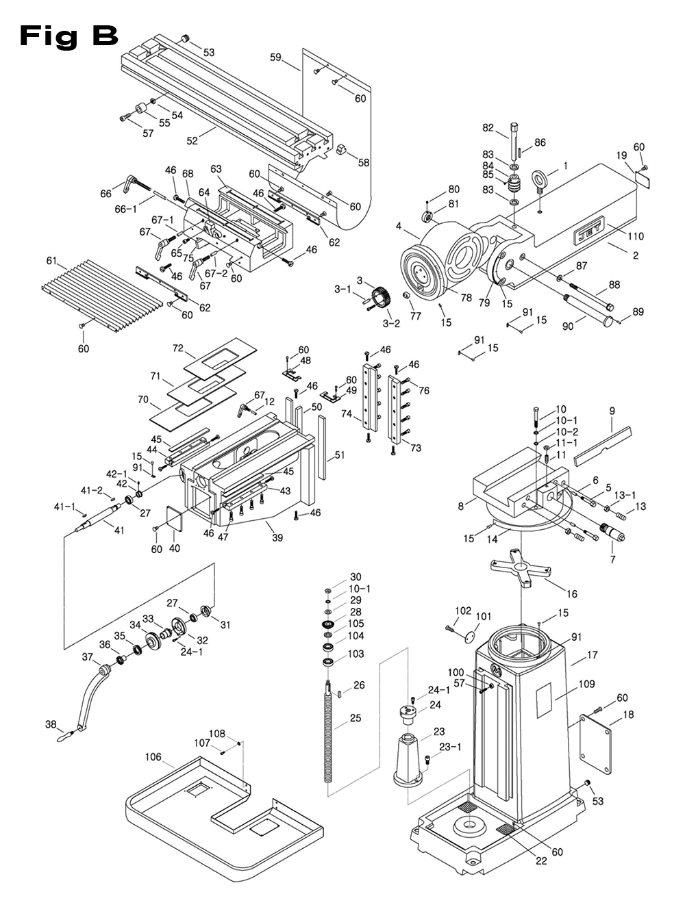 Fig-6 Diagram and Parts List for 698088  Jet Mill