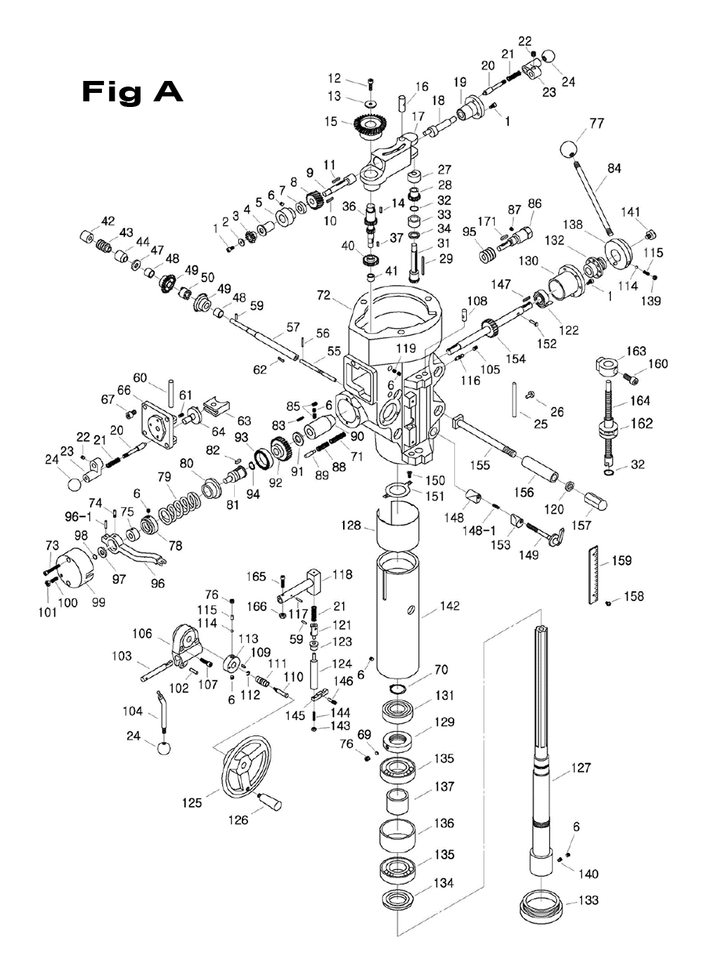 Fig-7 Diagram and Parts List for 698119  Jet Mill