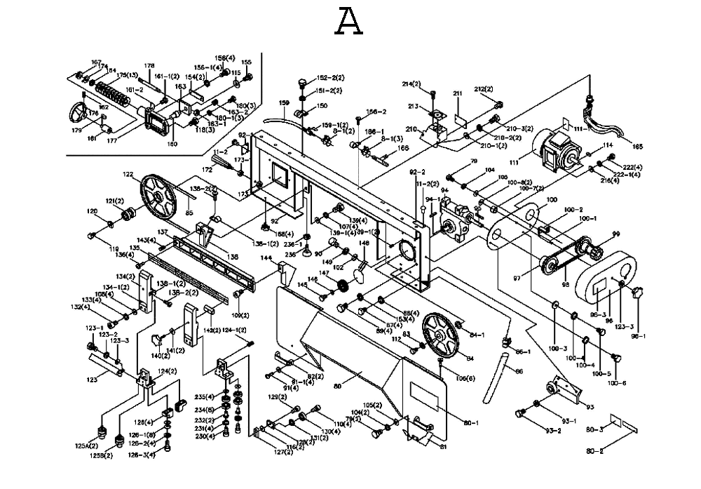 Fig-1 Diagram and Parts List for 414478  Jet Table Saw