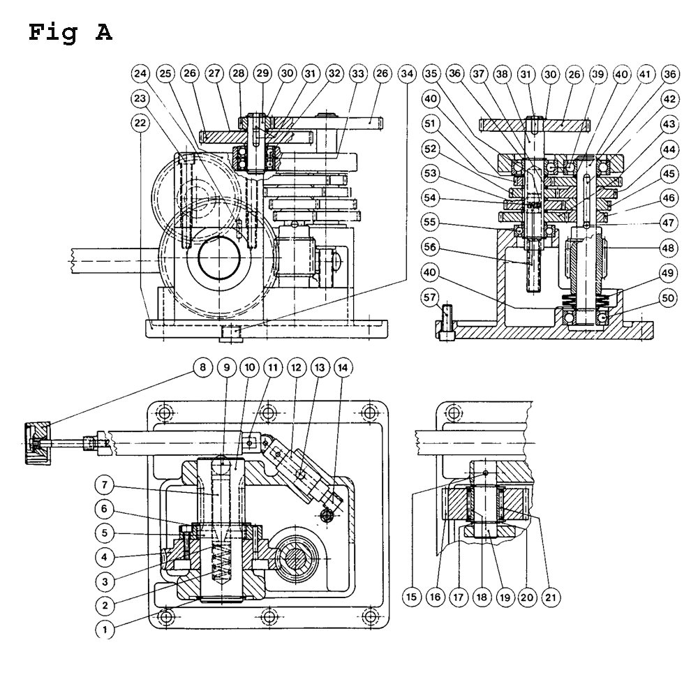 Fig-1 Diagram and Parts List for J-A4008M-PF4 354041 Jet Drill Press