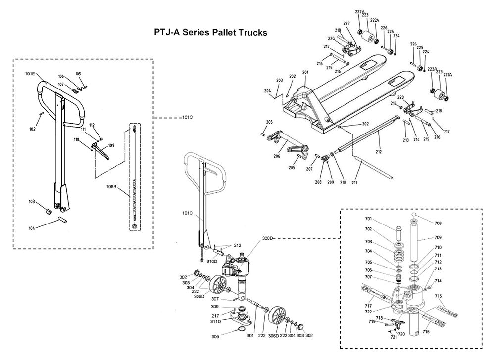 Fig-0 Diagram and Parts List for 161003  Jet Hand Truck & Dolly