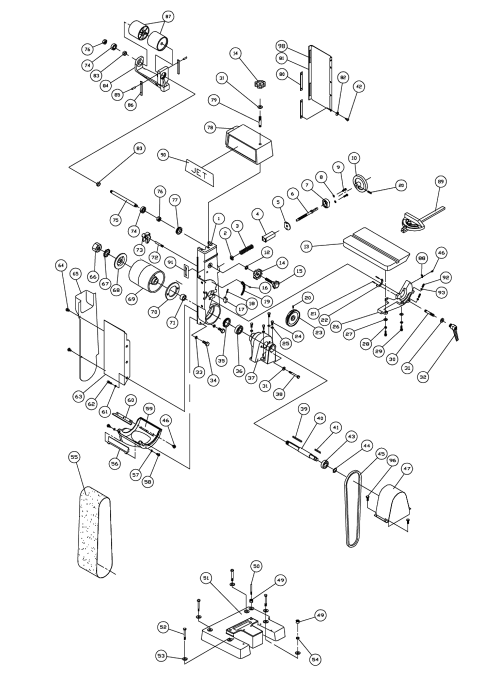 Fig-0 Diagram and Parts List for 414601  Jet Sander Grinder