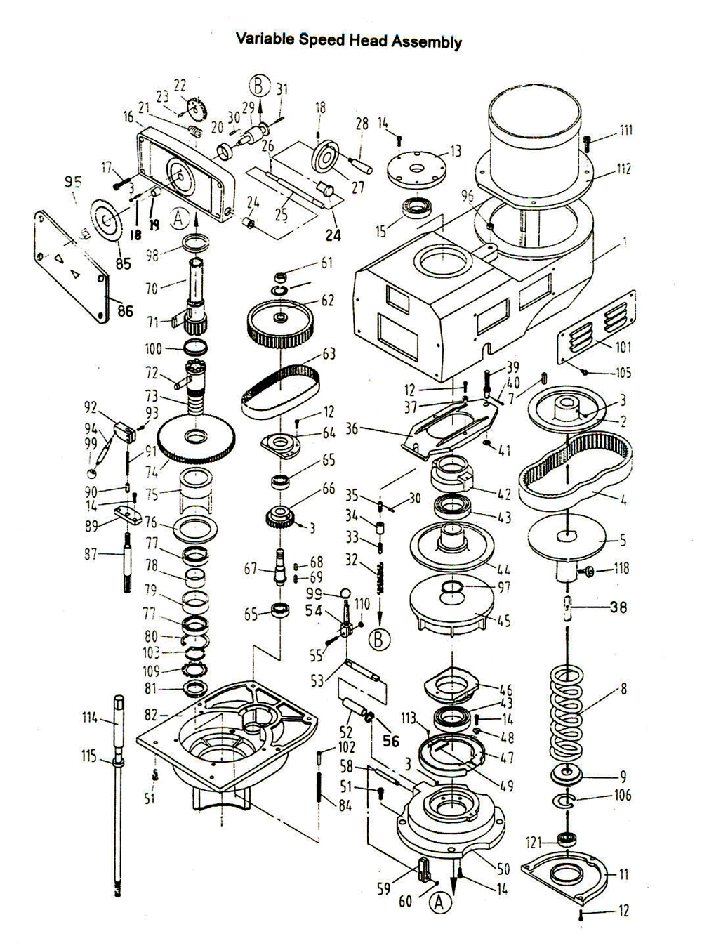 Fig-0 Diagram and Parts List for 690158  Jet Mill
