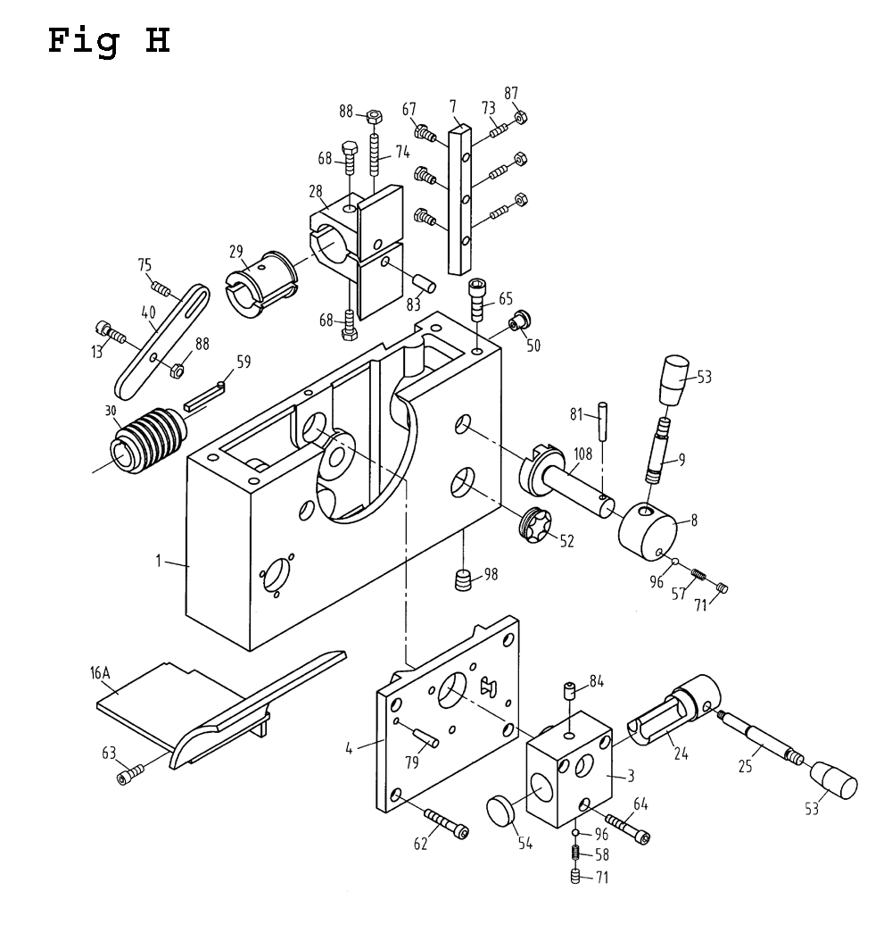 Fig-8 Diagram and Parts List for BDB-1340A 321108 Jet Lathe