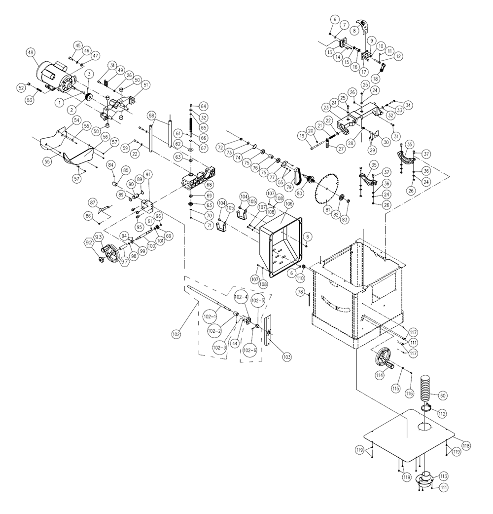 Fig-0 Diagram and Parts List for 725002K  Jet Table Saw