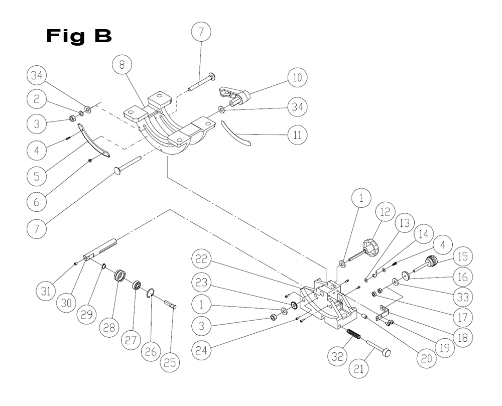 Fig-7 Diagram and Parts List for 714600  Jet Table Saw