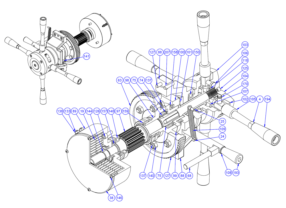 Fig-5 Diagram and Parts List for J-2360 354051 Jet Drill Press