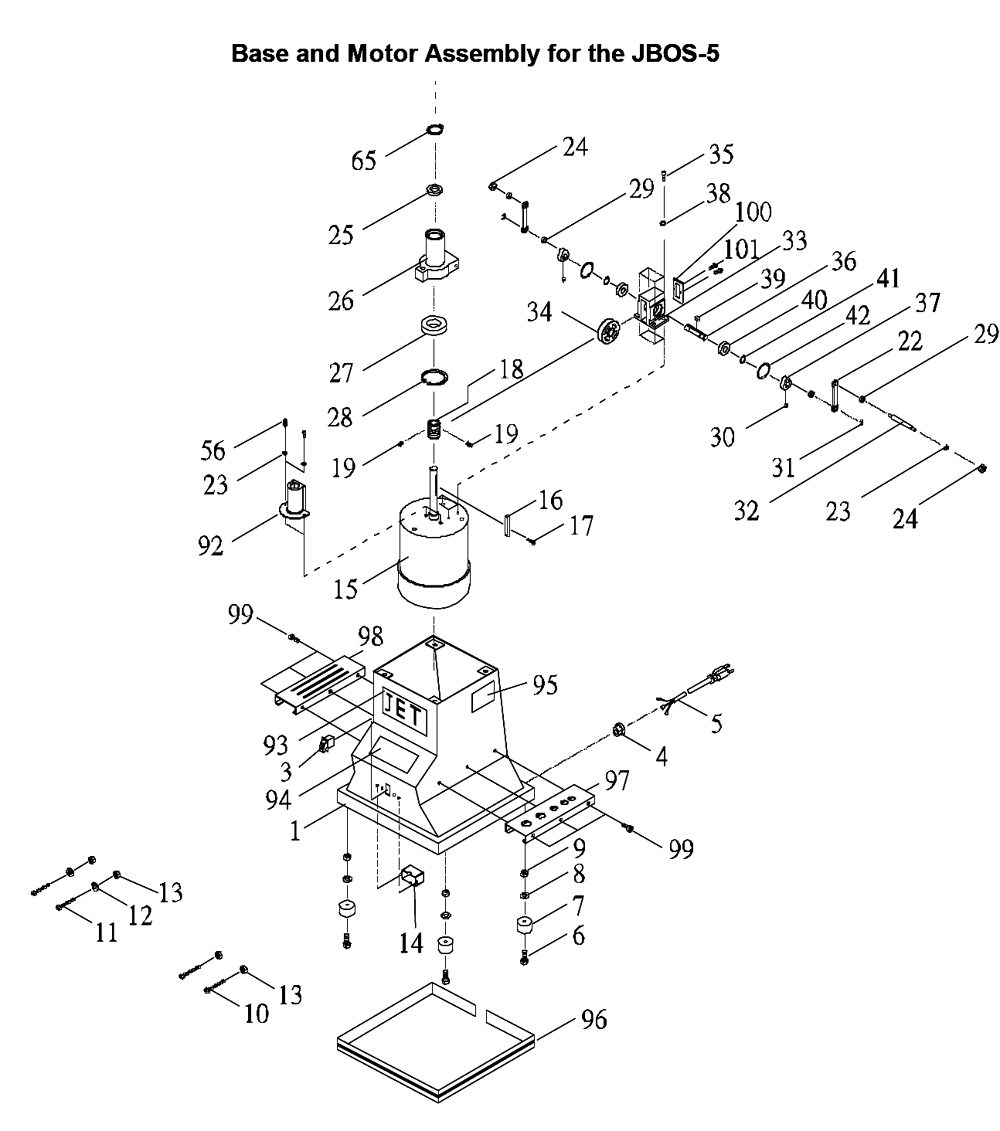 Fig-1 Diagram and Parts List for 708404  Jet Sander Grinder