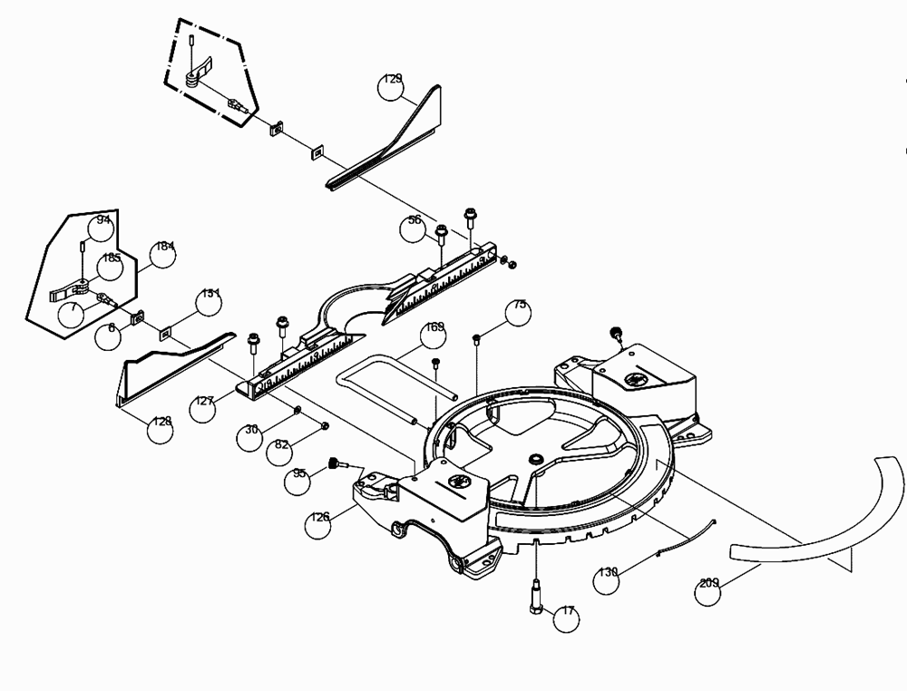 Fig-2 Diagram and Parts List for 707110  Jet Table Saw