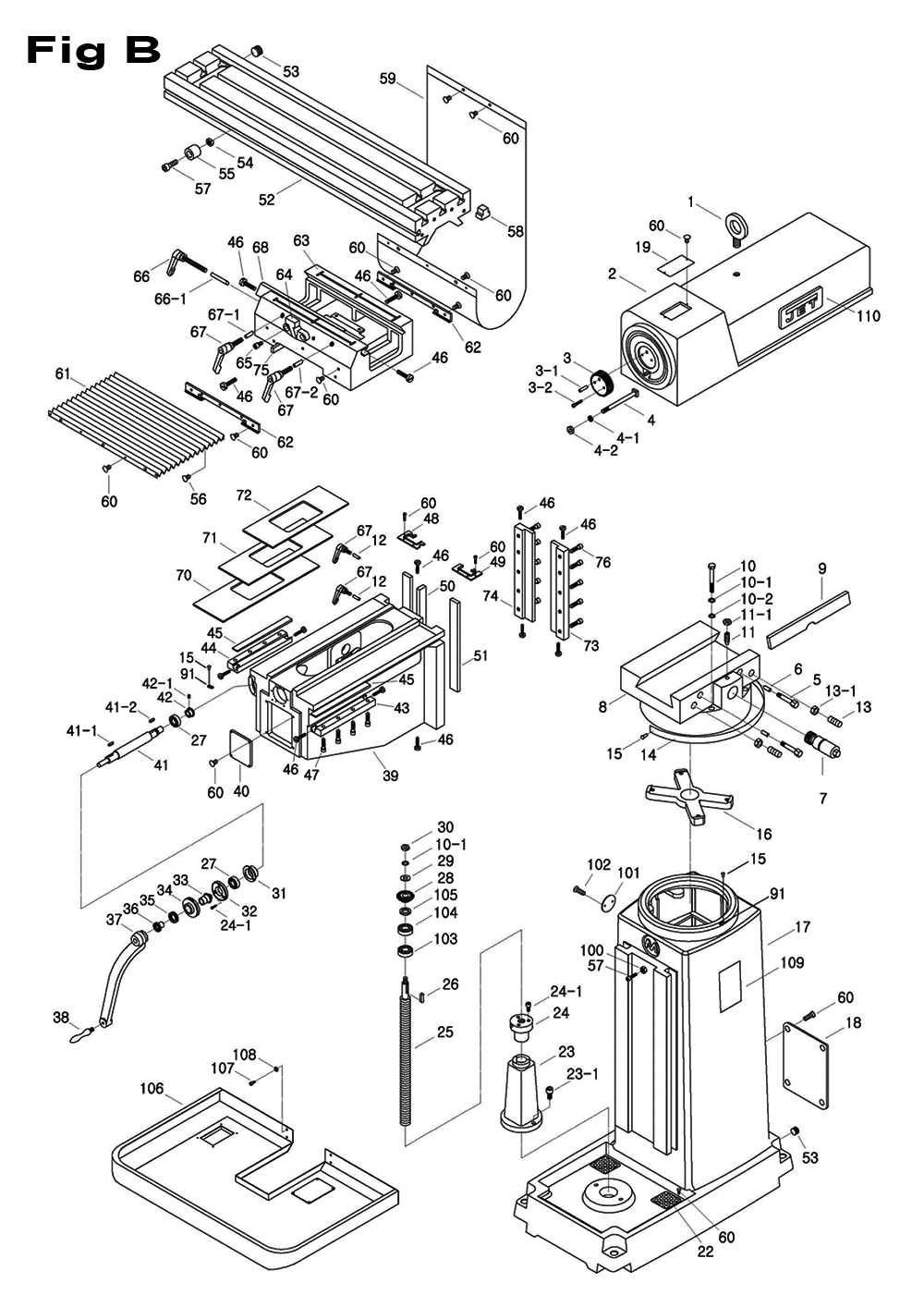Fig-5 Diagram and Parts List for 698052  Jet Mill
