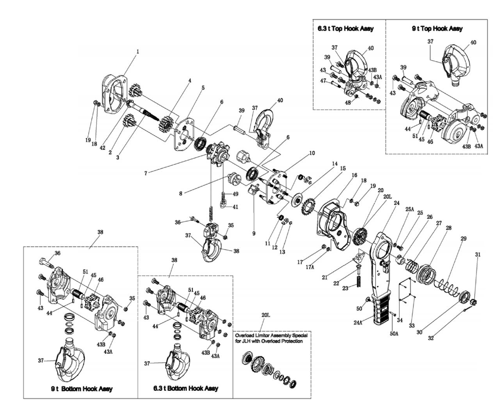 Fig-0 Diagram and Parts List for JLH-320WO-5 330050 Jet Miscellaneous