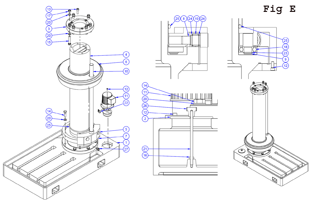 Fig-3 Diagram and Parts List for J-2360 354051 Jet Drill Press