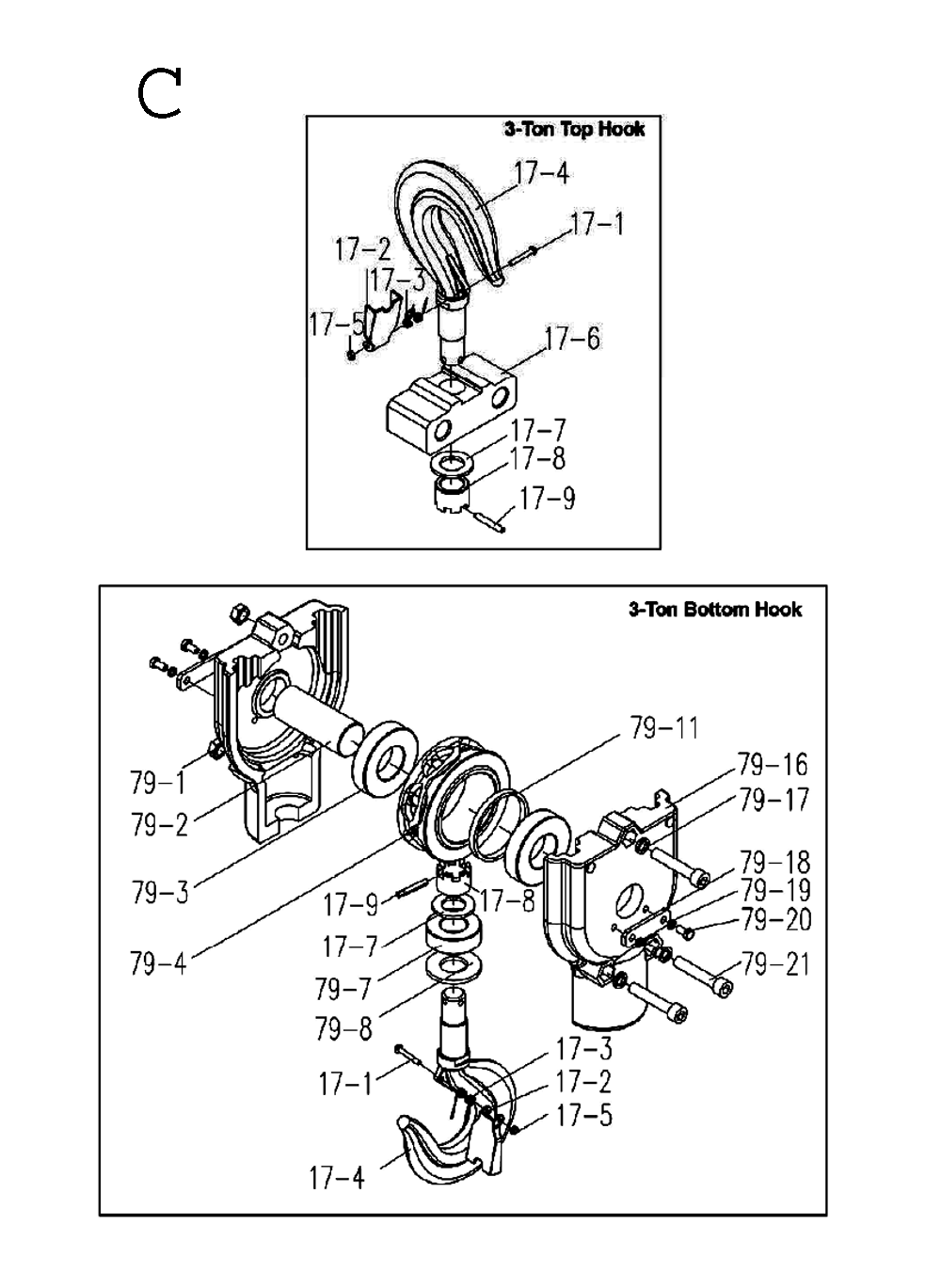 Fig-3 Diagram and Parts List for 311500  Jet Hoist & Winch