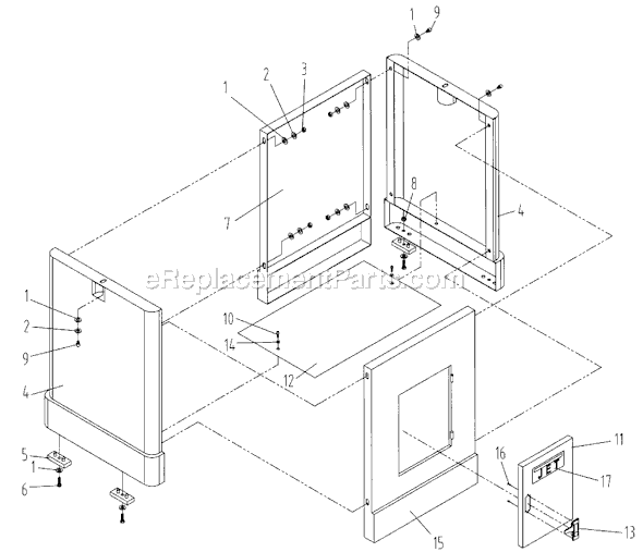 Page B Diagram and Parts List for EHVS-80CS 708448 Jet Sander Polisher