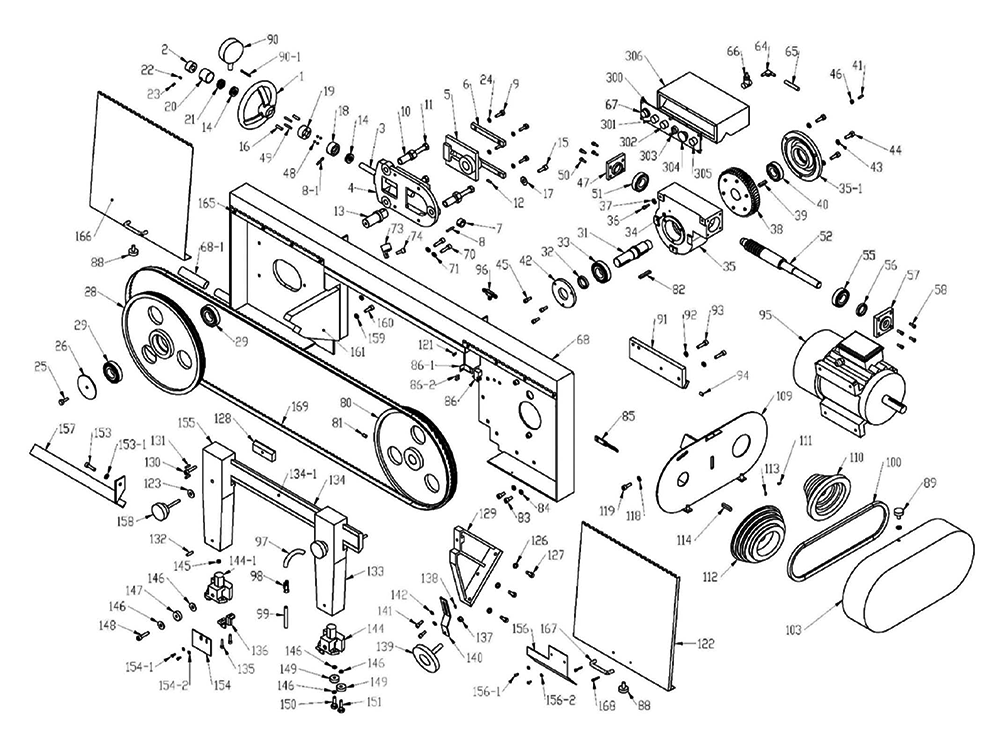 Fig-0 Diagram and Parts List for 413411  Jet Table Saw