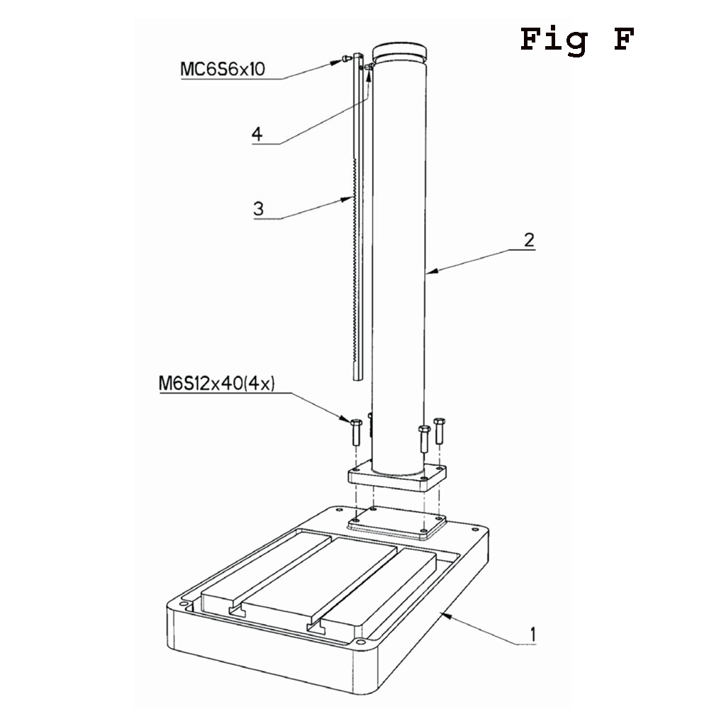 Fig-9 Diagram and Parts List for J-A3008-4 354035 Jet Drill Press