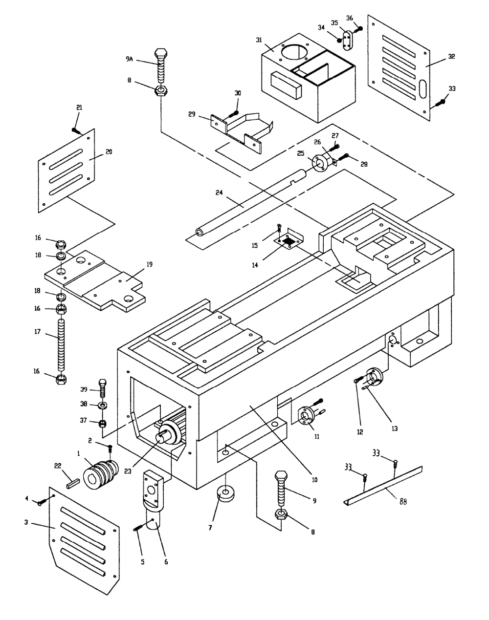 Fig-0 Diagram and Parts List for 321302  Jet Lathe