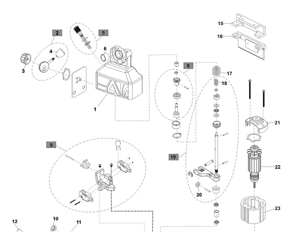 Fig-0 Diagram and Parts List for AL-CE-500D 350083 Jet Mill