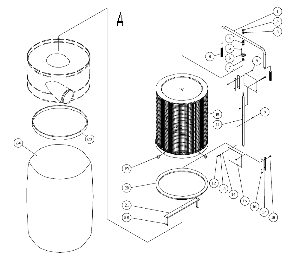 Fig-1 Diagram and Parts List for 708658K  Jet Dust Collector