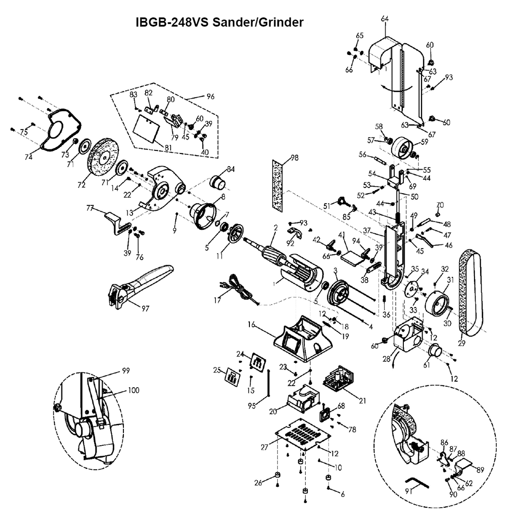 Fig-0 Diagram and Parts List for 577248  Jet Sander Grinder
