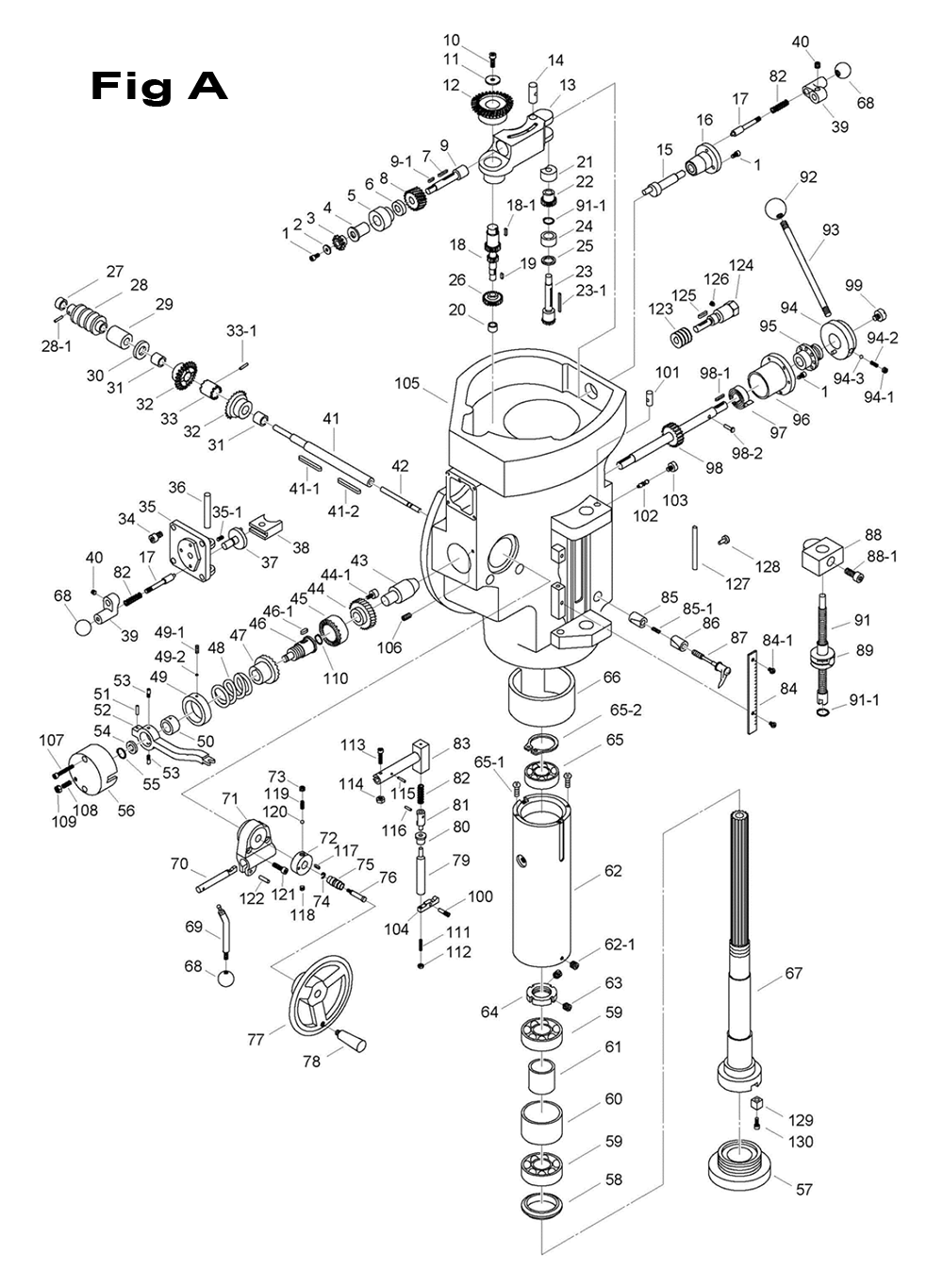 Fig-7 Diagram and Parts List for 698162  Jet Mill