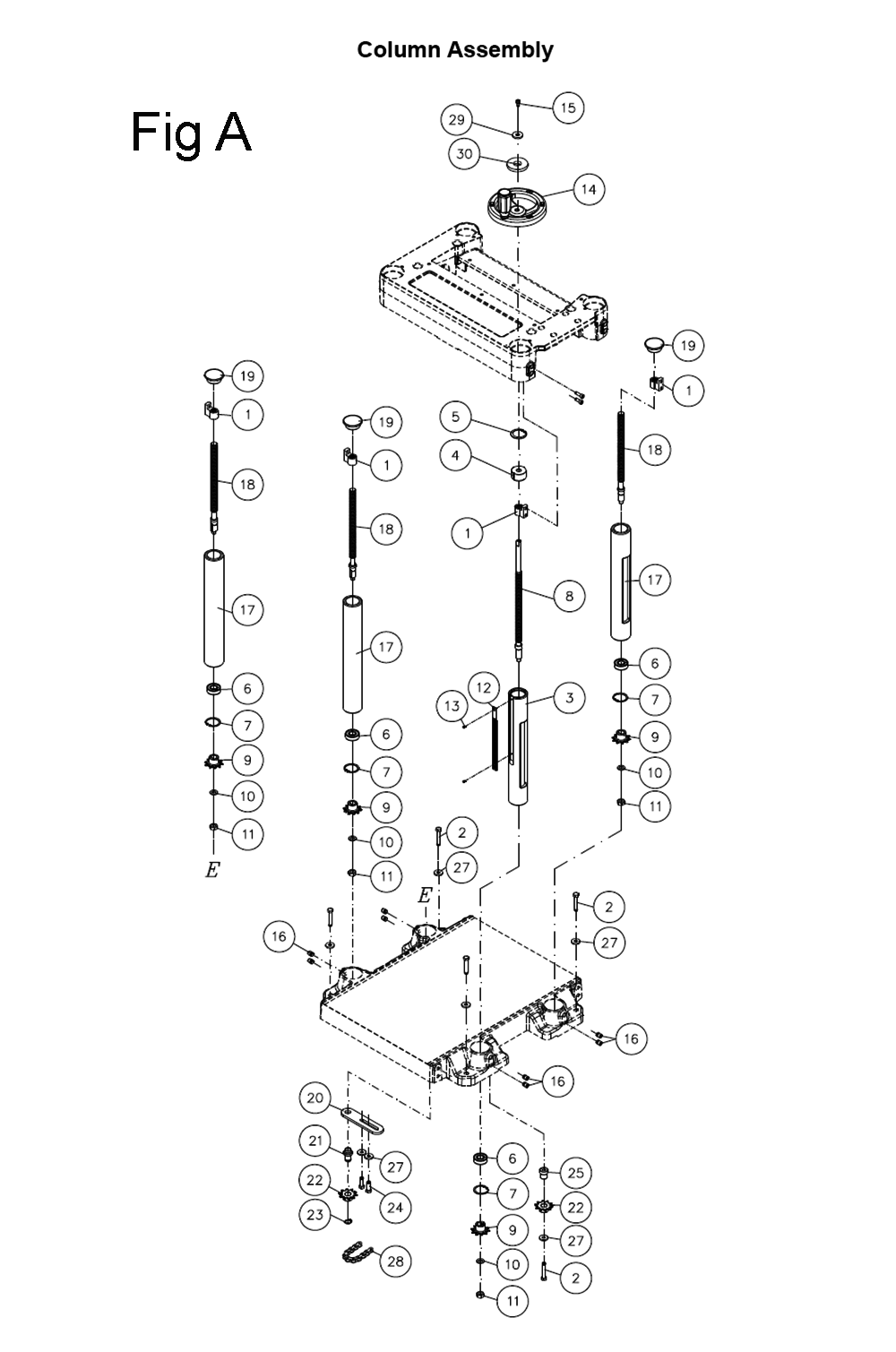 Fig-1 Diagram and Parts List for 722155  Jet Planer Jointer