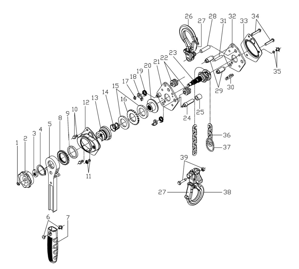 Fig-0 Diagram and Parts List for JLP-050A 187507 Jet Hand Truck & Dolly