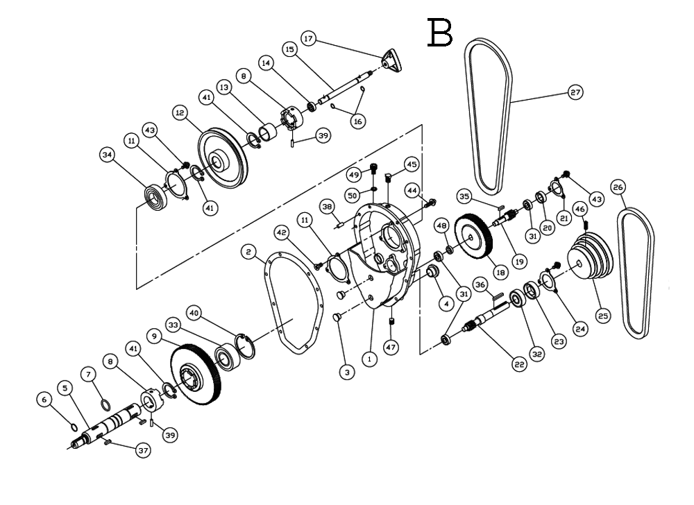 Fig-2 Diagram and Parts List for 414504K  Jet Table Saw