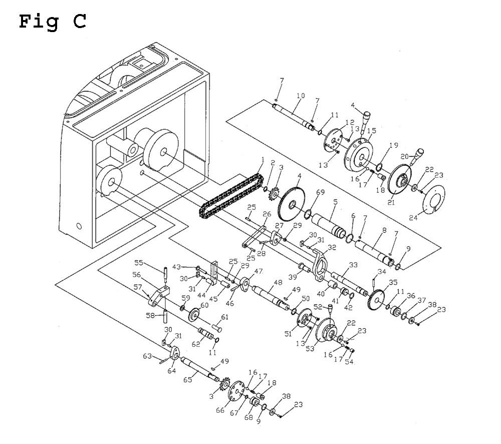 Fig-3 Diagram and Parts List for GH-26120ZH 321892 Jet Lathe