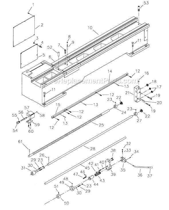 Page L Diagram and Parts List for GH-1440W  Jet Lathe