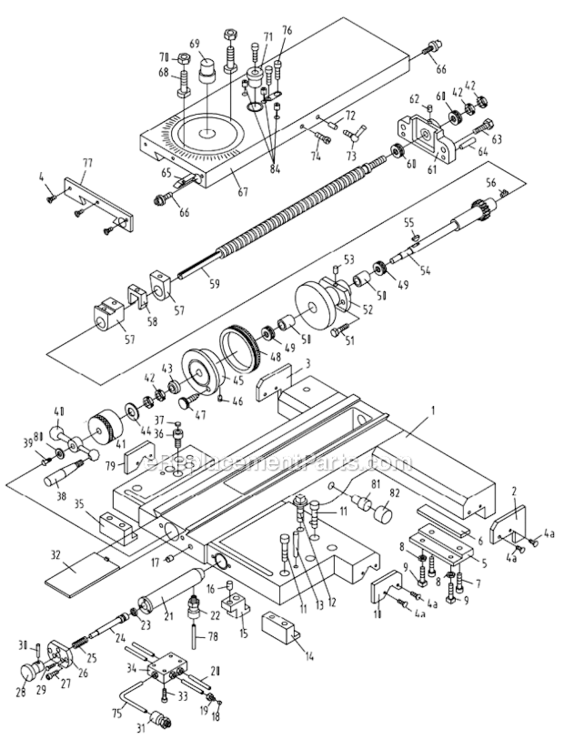 Page P Diagram and Parts List for GH-1440ZX  Jet Lathe