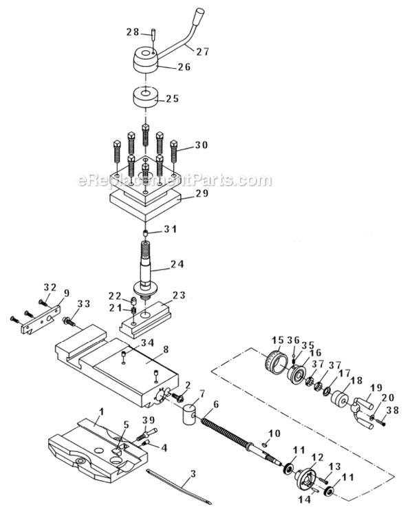 Page S Diagram and Parts List for GH-1440ZX  Jet Lathe