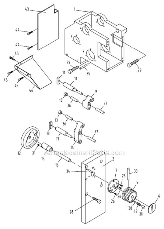 Page H Diagram and Parts List for GH-1440ZX  Jet Lathe