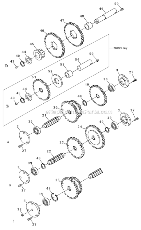 Page I Diagram and Parts List for GH-1440ZX  Jet Lathe