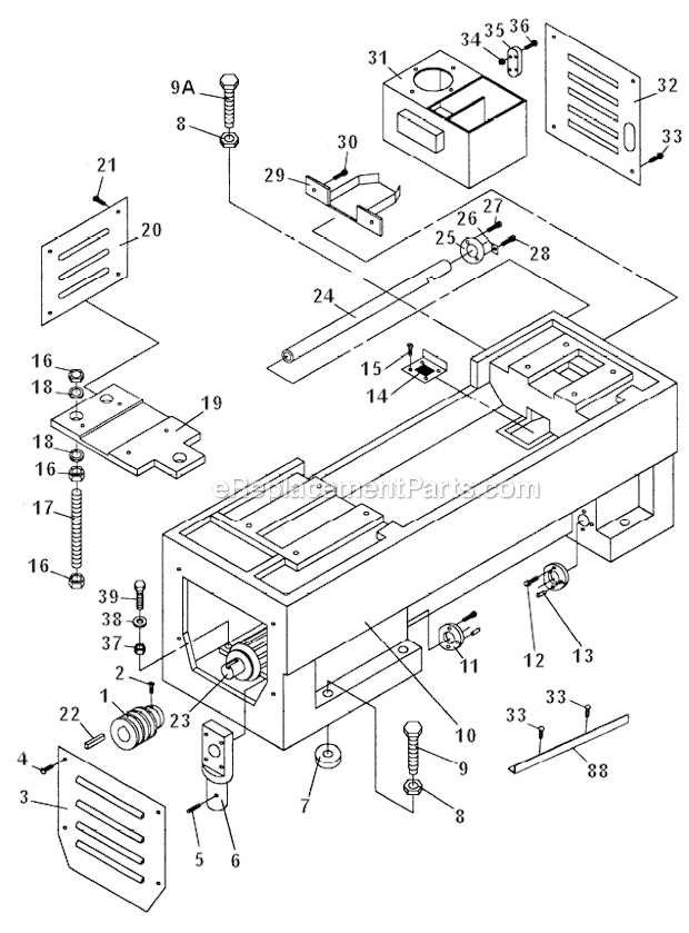 Stand_Assembly Diagram and Parts List for GH1860ZX  Jet Lathe