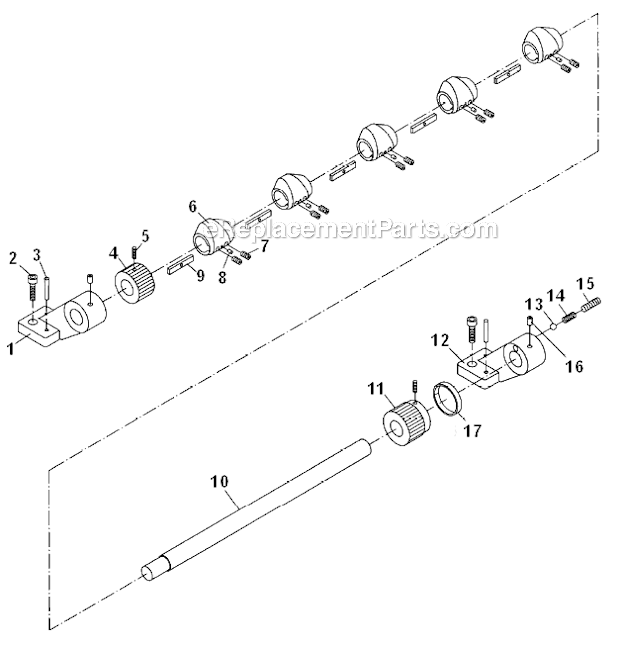 Carriage_Stop_Assembly Diagram and Parts List for GH1860ZX  Jet Lathe