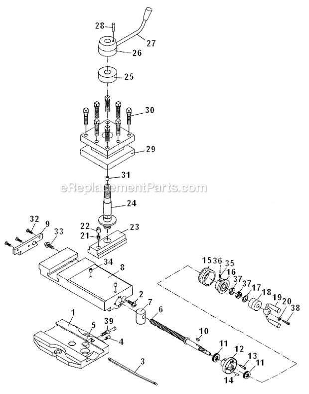 Four_Way_Tool_Post Diagram and Parts List for GH1860ZX  Jet Lathe