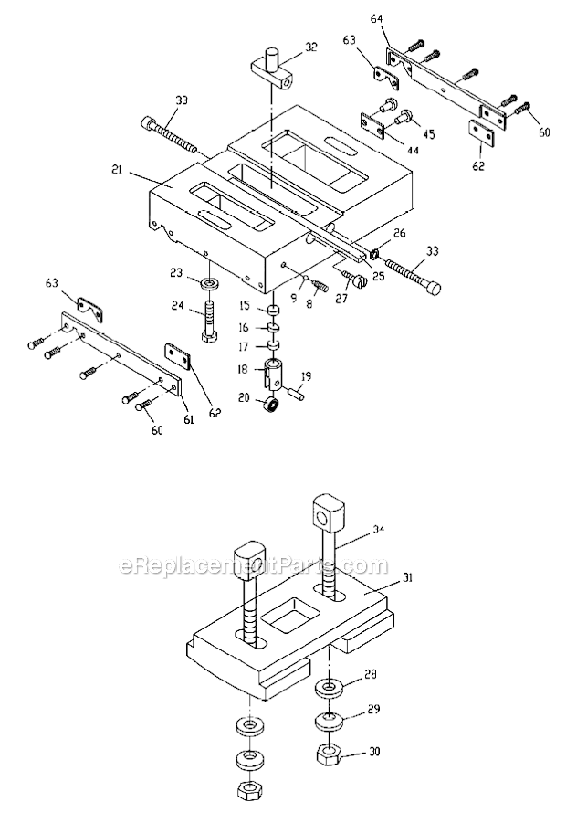 Tailstock_Assembly_Ii Diagram and Parts List for GH1860ZX  Jet Lathe