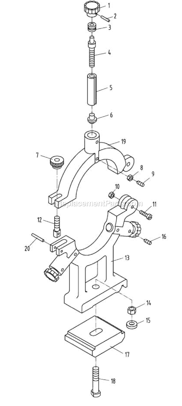 Page R Diagram and Parts List for GHB-1340A  Jet Lathe