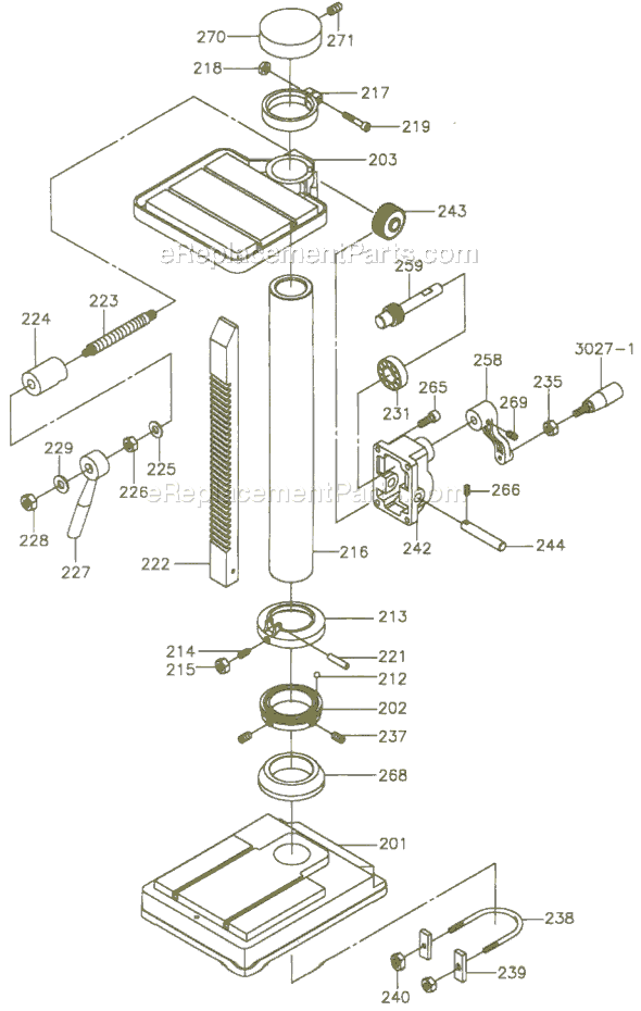 Page C Diagram and Parts List for GHD-20T 354024 Jet Drill Press