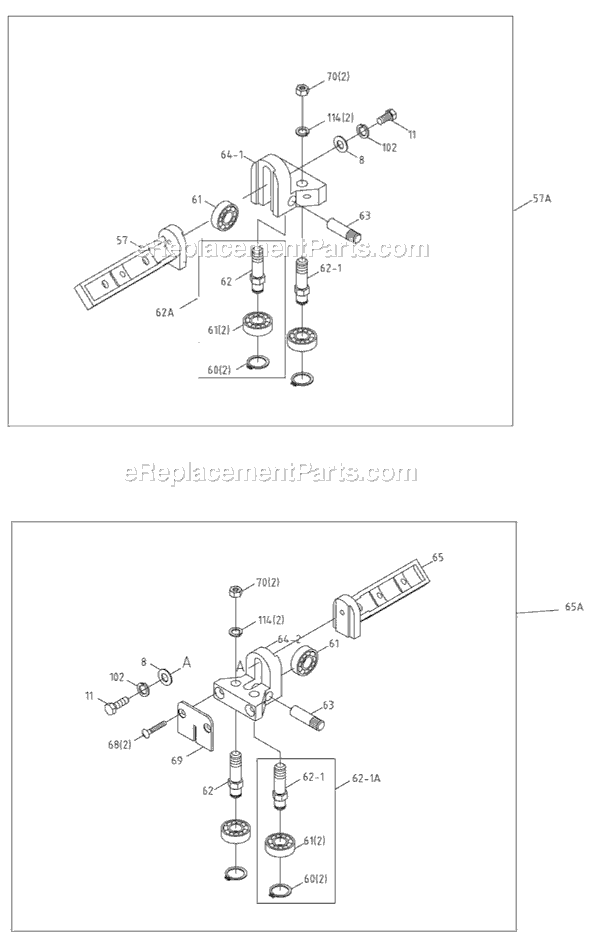 Page C Diagram and Parts List for HBS-56S 414457 Jet Band Saw