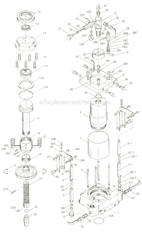 Page E Diagram and Parts List for HP-5A 331406 Jet Brake & Press