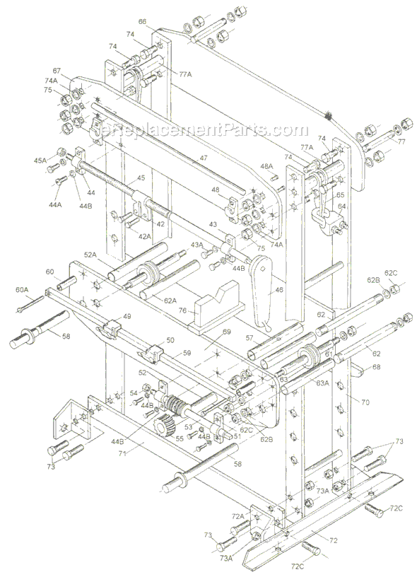 Page F Diagram and Parts List for HP-5A 331406 Jet Brake & Press