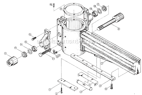 Page C Diagram and Parts List for J-1230R-4 320036 Jet Drill Press